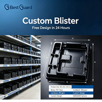 Plastic Custom Blister Packaging for Watch, Clear Clamshell with Tray and Euro Hole