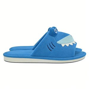 Chaussons requin personnalisés pour enfants, claquettes requin bleues à bout ouvert, chaussons d'intérieur requin en peluche pour garçons, chaussures d'intérieur requin dessin animé - Product Image 3