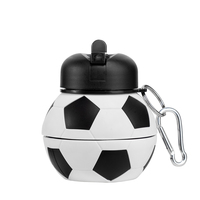 Bouteille d'eau de sport en silicone pour enfants d'école, en forme de boule pliable, anti-fuite, vente en gros