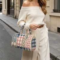 Sac à main brodé personnalisé avec imprimé Palaka hawaïen et motif floral Hibiscus des Fidji, idéal pour le shopping, les voyages et le quotidien