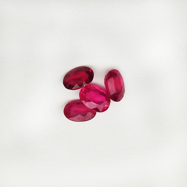 SGARIT Gemstone Jewelry 4*5mm Oval Loose Ruby Facet Stone Genuine Gems Natural Red Ruby for Making Jewellery