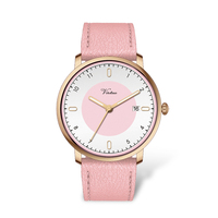 Nouvelle montre pour femme, boîtier rond doré, mouvement japonais, logo client, dernière montre en alliage