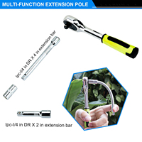 Jeu de 46 clés à cliquet à douille de qualité industrielle avec douille et barre d'extension métrique pour la réparation automobile à domicile alimentée à la main