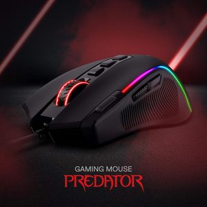 เมาส์เกมมิ่ง M612 <span class=keywords><strong>Predator</strong></span> RGB 8000 DPI เชื่อมต่อผ่านสาย USB แบบออปติคอล ปุ่มตั้งค่าได้ 11 ปุ่ม ไฟแบ็คไลท์ 5 โหมด รองรับซอฟต์แวร์ DIY จากจีน - Product Image 2