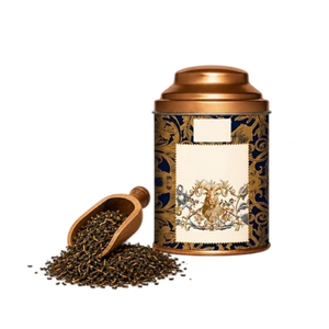 Contenedor de Metal Grande con Doble Tapa Hermética, Diseño Vintage, Redondo, para Almacenar Granos de Café y Té Negro - Product Image 4