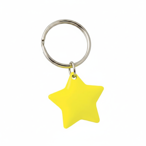 Portachiavi a Forma di Stella Gialla con Anello in Metallo, Articolo Promozionale - Product Image 2