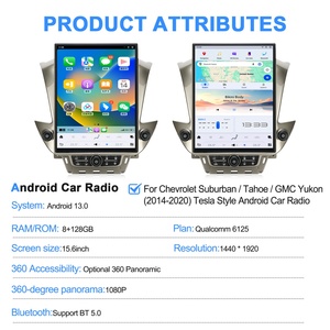 Navihua for Chevrolet Tahoe Suburban GMC Yukon 2014-2020 Car Upgrade 15.6'' Android Car Radio GPS Multimedia Carplay DSP <b>Stereo</b> - Product Image 4