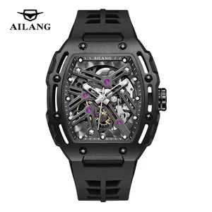 <span class=keywords><strong>Montre</strong></span> de luxe pour <span class=keywords><strong>homme</strong></span> AILANG, sport, automatique, boîtier tonneau, <span class=keywords><strong>bracelet</strong></span> en métal, cadran squelette, étanche, OEM - Product Image 2