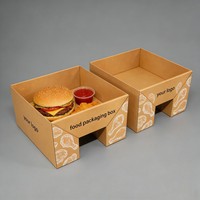 Boîte à frites et nuggets de poulet biodégradable avec sauce, boîte à emporter de qualité alimentaire, boîte à pique-nique écologique, boîtes à collation en kraft