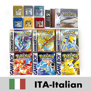 ITA italiano ahorro de batería cristal oro plata amarillo Azul Rojo verde caja metálica holográfica Manual cartucho de juego GBC con cable - Product Image 1