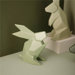 Art créatif moderne en céramique, 1 pièce, produits de décoration pour la maison, séries verte, animal, lapin, ornements - Product Image 2
