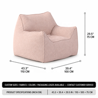 Promotion : Pouf-lit confortable compressé sous vide en tissu polaire rose pour salon et coin lecture