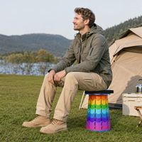 Tabouret télescopique pliable, siège pliant compact en plastique, portable, pour stade, événements sportifs, randonnée, pêche, extérieur, installation rapide, transport facile