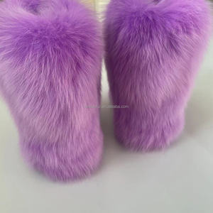 Girls Fluffy Fox Fur Boots <strong>Winter</strong> Woman Plush <strong>Warm</strong> Snow <strong>Bootas</strong> Luxury Footwear Furry Fur Boots - Product Image 4