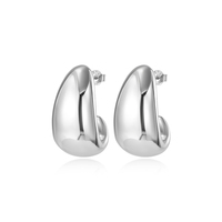 Pendientes de joyería de moda de calidad, pendientes de aro triangulares plegados de plata 925 para mujer, venta al por mayor