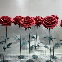 Rose géante en papier personnalisée à poser fleur artificielle pour vitrine de décoration de mariage