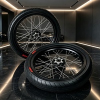 Kit haute performance pour vélo électrique KYZ Sur-Ron Light Bee X, jeu de roues à rayons en alliage d'aluminium Supermoto Motard de 17 pouces, 80/90-17 100/80-17