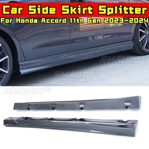 Pour Honda Accord 11e génération 2023-2024 Kit carrosserie Jupes latérales Diffuseur Noir brillant Style sport Fentes latérales Accessoires auto - Product Image 2