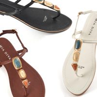 MIA DIVA Nouveauté Sandales pour femmes de luxe ethniques ornées de pierres pour les vacances d'été à la plage