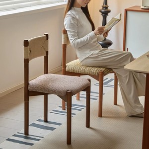 Silla <span class=keywords><strong>de</strong></span> Ocio DISHI <span class=keywords><strong>de</strong></span> Madera Maciza Estilo Retro Francés, Respaldo Tejido con Cuerda, Cojín Suave para Hogar, Oficina, Restaurante y <span class=keywords><strong>Bar</strong></span> - Product Image 3