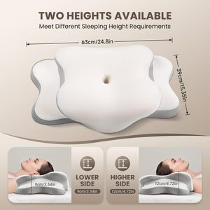 Oreiller orthopédique pour le cou en mousse à mémoire de forme, soutien ergonomique pour la tête, oreiller pour dormeurs latéraux, gris - Product Image 4