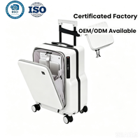 Maleta de Viaje Multifuncional de Lujo con Candado TSA, Cierre YKK, Doble Abertura Frontal, Puerto USB para Carga, Marco de Aluminio, Equipaje Resistente