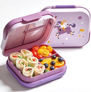 Customized Color Logo Cute Microwavable Heatable BPA Free 1800ml Leak Proof Multi-<b>Compartment</b> School <b>Lunch</b> Bento <b>Box</b> for Kids - Product Image 1