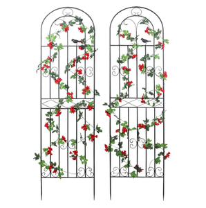 Haute qualité écologique fer <span class=keywords><strong>serre</strong></span> plante treillis jardin obélisque meubles noir métal acier arc jardin porte 3D - Product Image 1