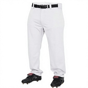 Men <b>Baseball</b> Pants Stretch Fit Athletic Uniform Trousers with Pockets Elastic Waist Belt Loops Quick Dry - Product Image 1