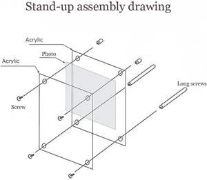Support de signalétique en acrylique premium, <span class=keywords><strong>cadre</strong></span> vertical pour licence commerciale avec vis de fixation, présentoir de bureau personnalisé pour logo et récompenses - Product Image 2