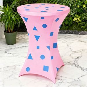 Custom Printed <b>Round</b> Cocktail <b>Table</b> Cover Wholesale Spandex Bar <b>Table</b> <b>Cloths</b> - Product Image 2