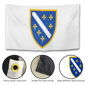 <span class=keywords><strong>Bandera</strong></span> <span class=keywords><strong>de</strong></span> <span class=keywords><strong>Bosnia</strong></span> y Herzegovina <span class=keywords><strong>de</strong></span> 3x5 pies, escudo <span class=keywords><strong>de</strong></span> armas bosniano, <span class=keywords><strong>bandera</strong></span> <span class=keywords><strong>de</strong></span> poliéster <span class=keywords><strong>de</strong></span> doble cara para exteriores, para decoración patriótica - Product Image 3