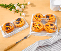 Boîte à tartelettes en plastique pour pâtisserie et pâtisseries en gros, boîte rectangulaire transparente de qualité alimentaire, gaufrage