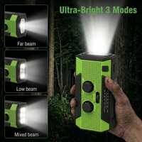 Radio AM FM NOAA para la Temporada de Huracanes, 5000 mAh, Energía Solar, Alarma SOS, Linterna LED, Kit de Preparación para Desastres
