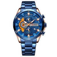 Montre Homme CURREN 8402 de Luxe Tendance Sportive à Quartz avec Date Chronographe Aiguilles Lumineuses Étanche 3 ATM