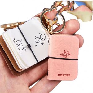 Mini Journal Monet Impression Series Eco-Friendly Modern <b>Keychain</b> Pu Soft Leather Metal Portable Notebook Backpack Decoration - Product Image 1