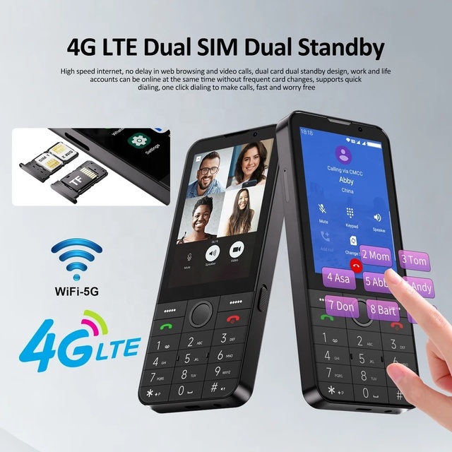 NEW Model Button Smartphone 4G LTE Touch Screen 3.5" Display Android Mobile Phones Dual SIM Speed Dial GPS Google Play