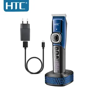 HTC AT-788 블랙 다이아몬드 컨셉 디자인 LCD 디스플레이 USB 충전 헤어 클리퍼 세트 전문 이발사