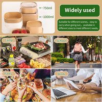 Assiette en papier jetable à revêtement lisse pour salade de papier alimentaire avec couvercle pour déjeuner rapide