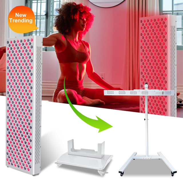 Dual Chip 9 Wavelengths Red Light Therapy Panel Device 1500w 660nm Led Infrared Red Light Therapy Panel With Stand for Home Use
