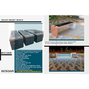 Solar Smart With USB Charging Ports <b>Wireless</b> <b>LED</b> <b>Lighting</b> And Weatherproof Design For Parks - Product Image 2