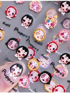 Qianya <span class=keywords><strong>2022</strong></span> nouveauté Tomoni 5D gaufrage Nail Art autocollant fantaisie marionnette poupée ongles décalcomanies en plastique <span class=keywords><strong>GEL</strong></span> pointe ongles décoration charme - Product Image 2