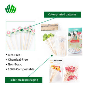 Palillos de Cóctel de Bambú con Forma de Hongo de 13 cm, Ecológicos y Compostables, para Fiestas, Picnics y Decoración de Restaurantes - Product Image 4