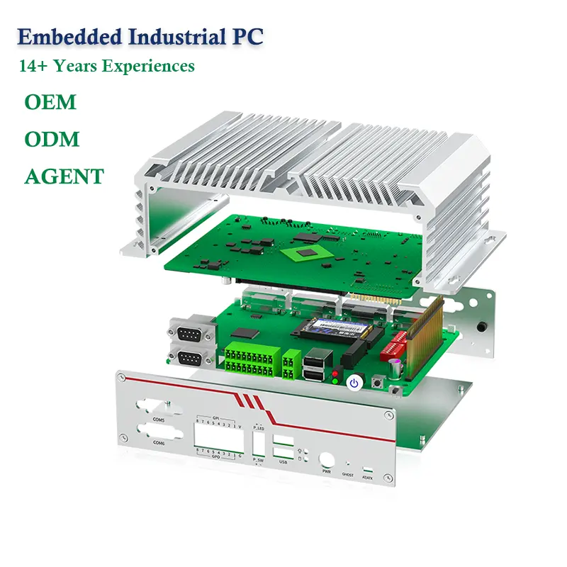 Small Crab Series Embedded Industrial PC 6xD89 COM Fanless Cable-free Design M.2 2280 SSD Industrial Control Computer