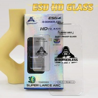 Protection d'écran de téléphone portable 3D ESD transparente sans bordure, verre trempé à grand arc pour iPhone 18 Pro Max 17 16 15 14 11