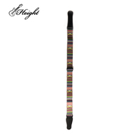 Sangle de guitare en polyester imprimée sur mesure avec extrémités en cuir PU noir, ceinture réglable pour guitares acoustiques, électriques et basses