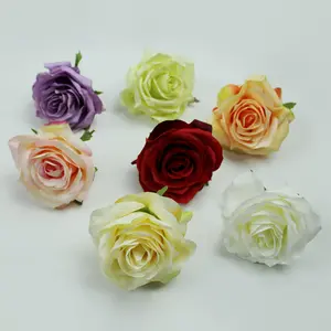 Artificial flower of rose flower head for floral arranging and wedding flower wall