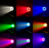 2 projecteurs LED Wash à tête mobile DMX 19x15W avec zoom, 19*15 RGBW 4-en-1, avec culot E27 et flight case