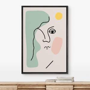 Milieu du siècle géométrique abstrait <span class=keywords><strong>visage</strong></span> peinture et mur Arts décor à la maison Boho coloré <span class=keywords><strong>Pop</strong></span> <span class=keywords><strong>Art</strong></span> impression sur toile pour salon - Product Image 1