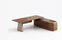 Bureau de direction - Design moderne en placage de bois/MFC avec rangement durable, assemblage requis